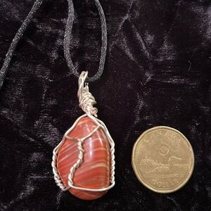 Pendant - Red Jasper crystal wrapped